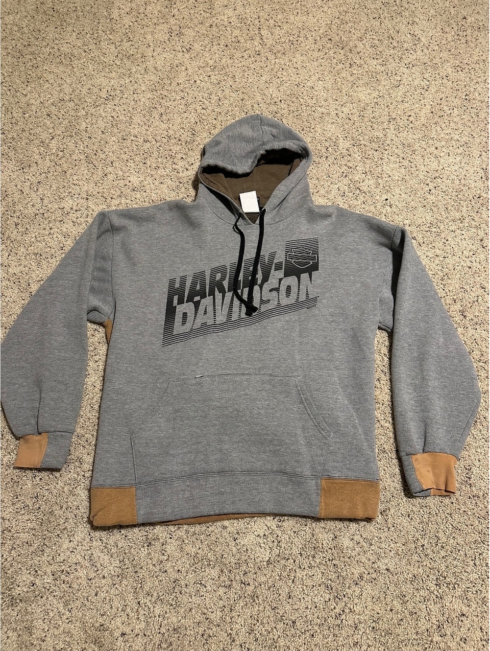 Harley-Davidson Chippewa Falls Hoodie Sweatshirt Large Gray Brown